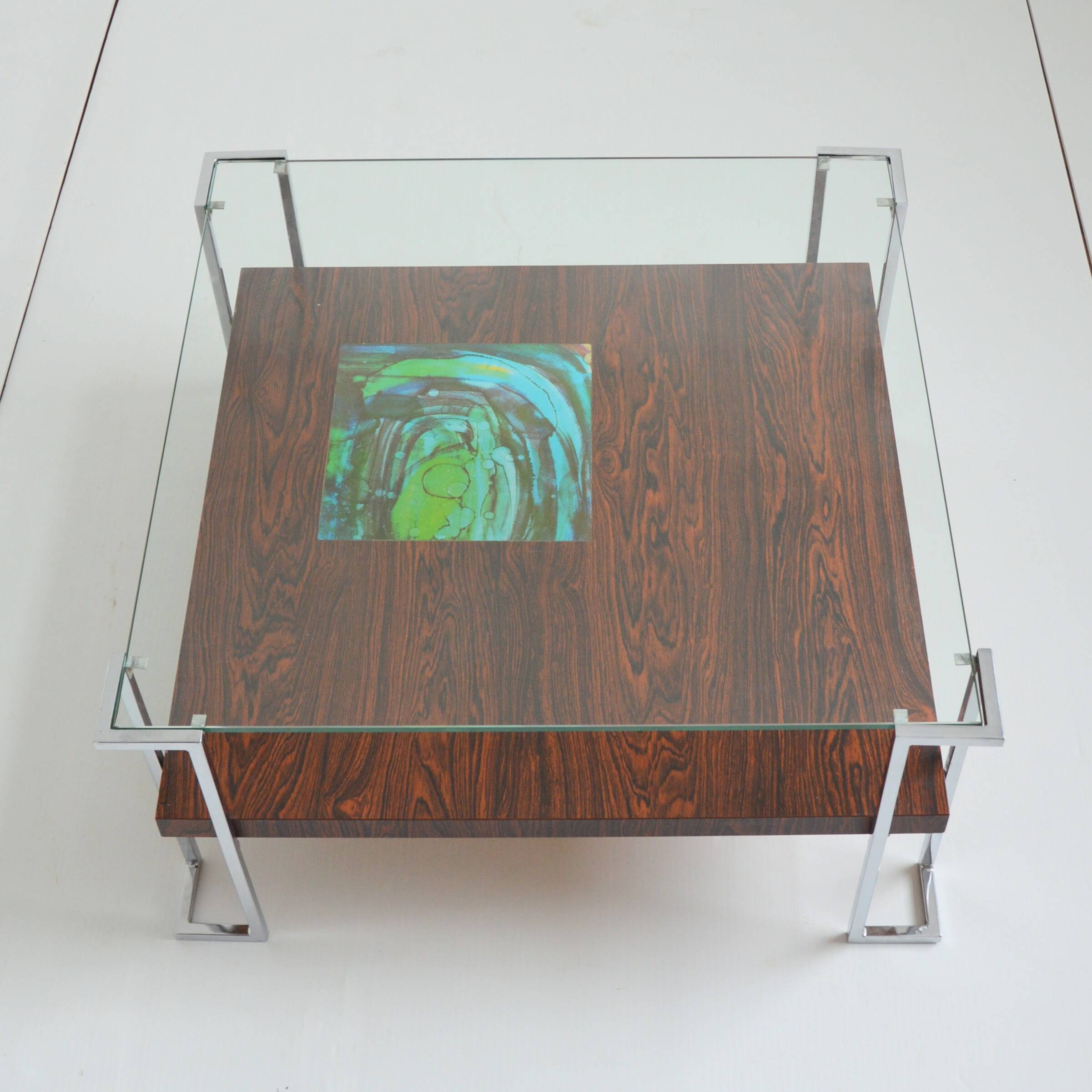 Double tray coffee table Vintage design 1970s