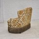 1970s, small 2-seater Danish sofa, brown/beige furniture fabric.