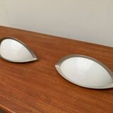Postmodern German wall lamps from the space age by Glashütte Limburg, set of 2