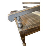Black lacquered teak bench circa 1960