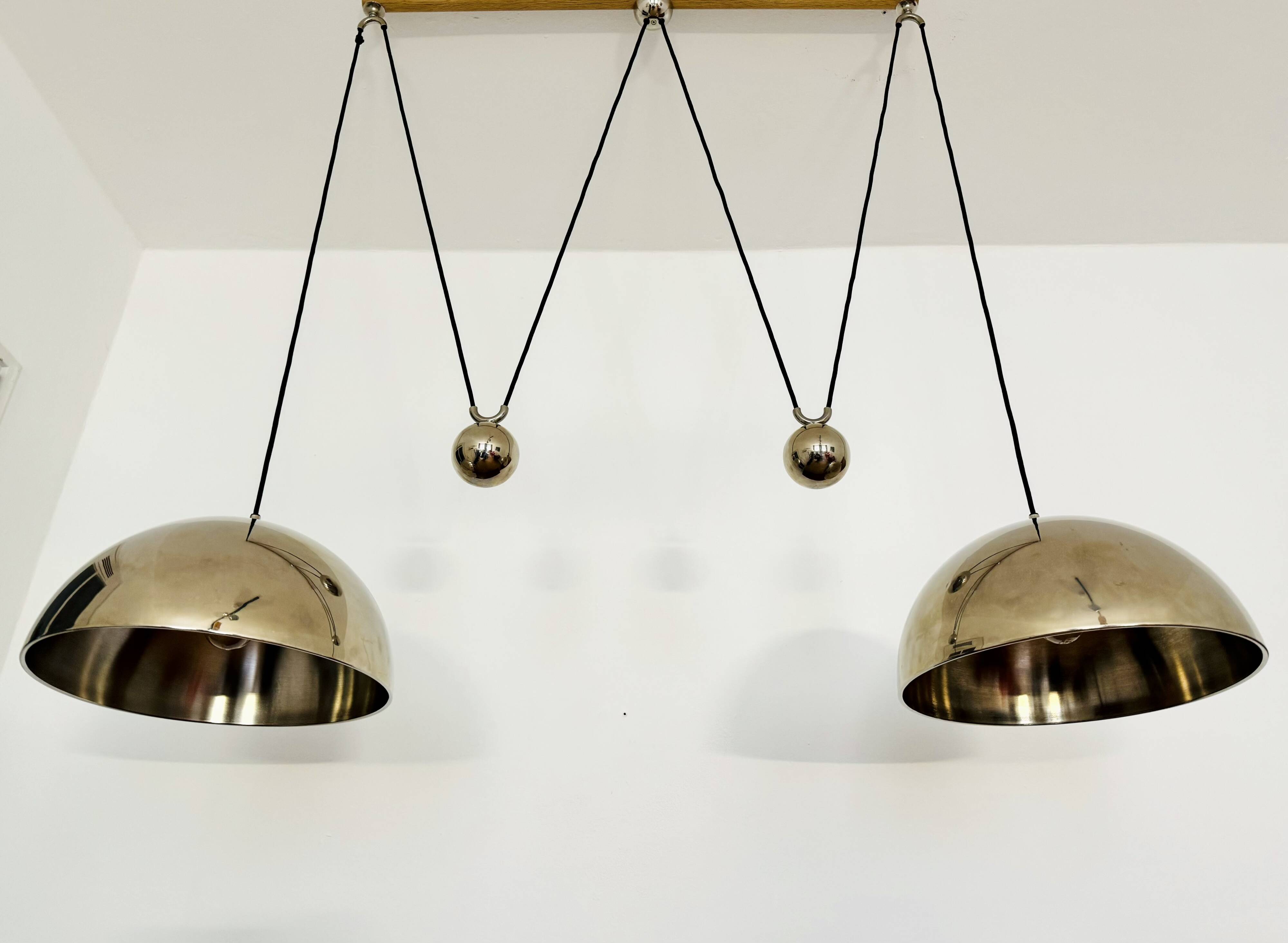 Adjustable Double Posa40 Nickel Plated Pendant Lamp by Florian Schulz