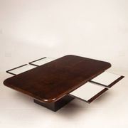 Coffee table model 2315 in parchment and mirrors by Giorgio Tura for Tura, 1980