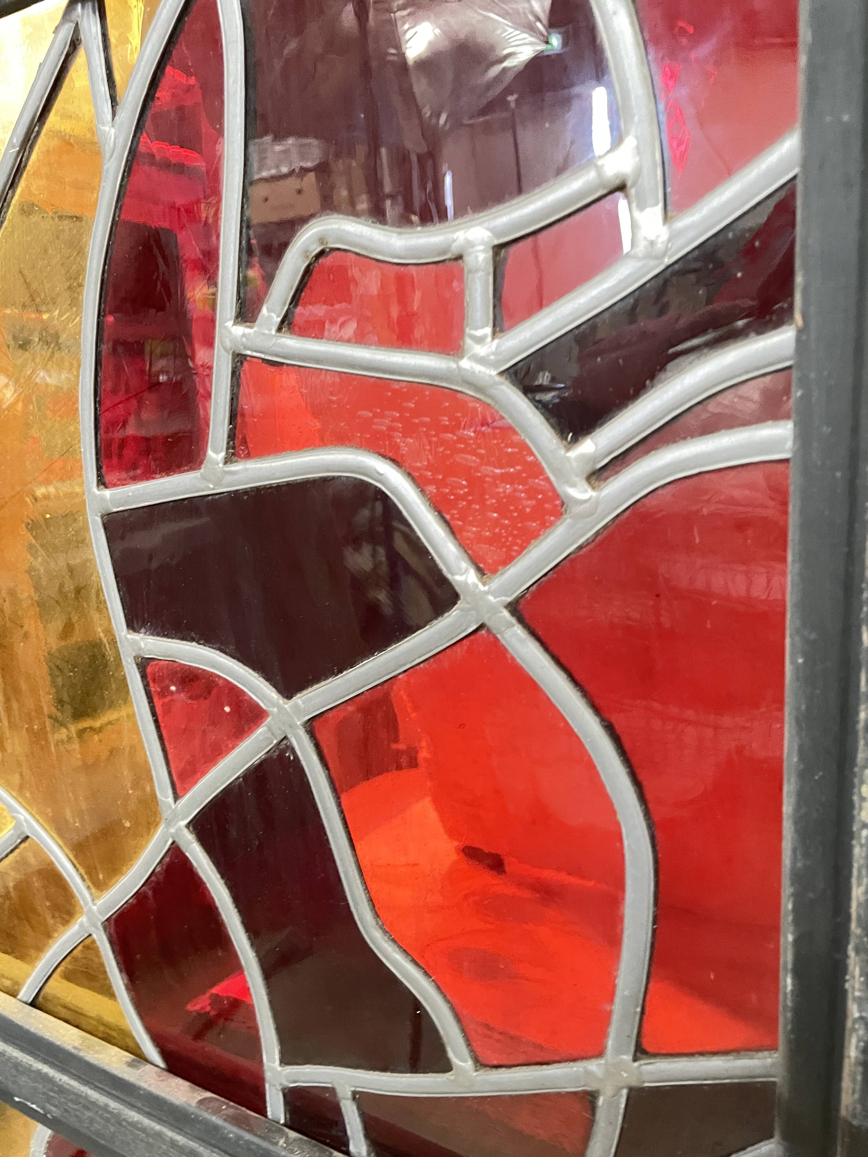 Contemporary art stained glass window by gérard hermet 280x160cm - maison lorin in char