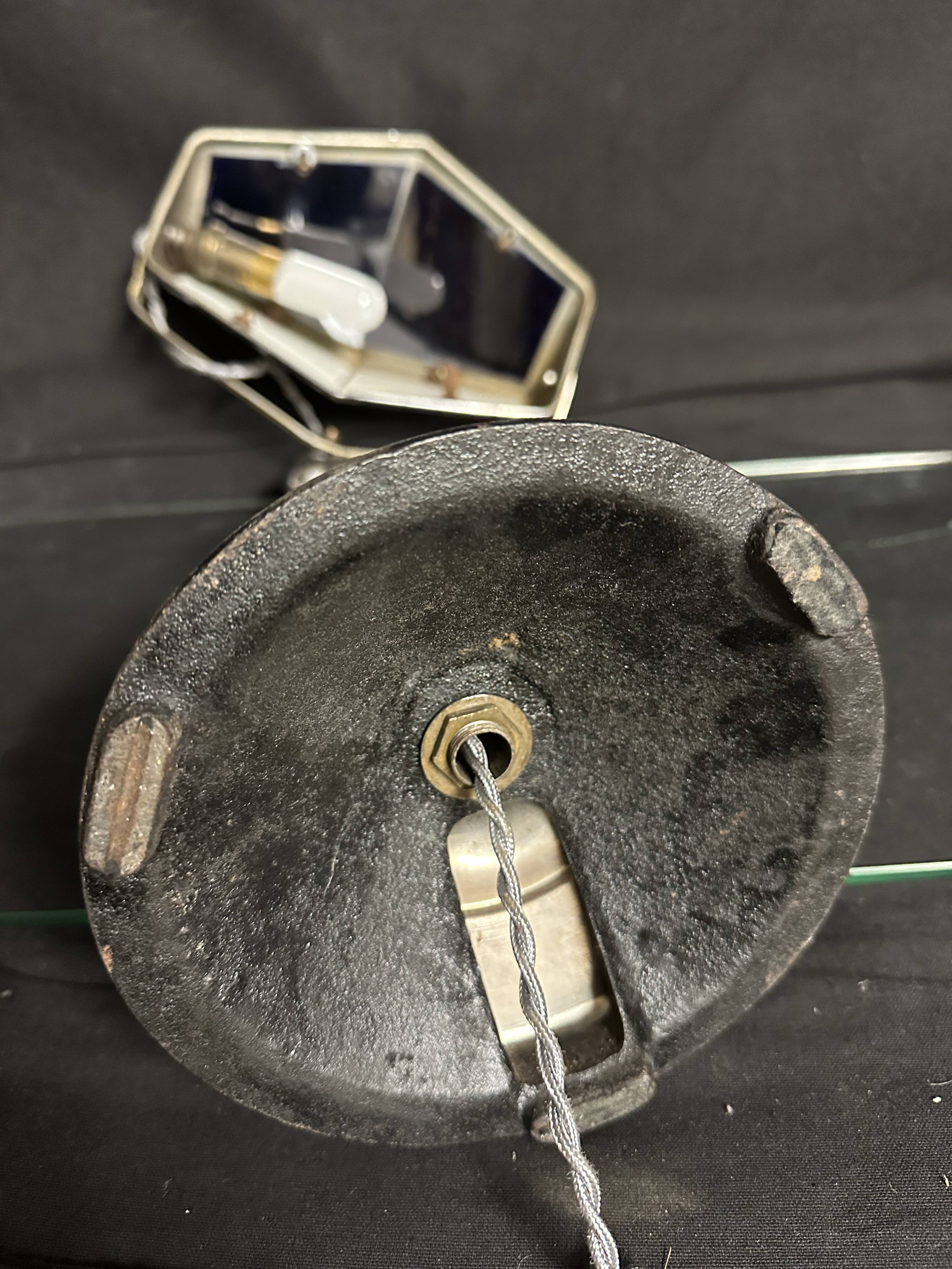 Large PIROUETT Art Deco metal chromo glass clouds lamp