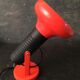 Applique vintage en métal orange et plastique noir, orientable