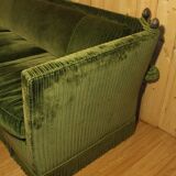 Large Green Velvet Sofa from Maison Jansen