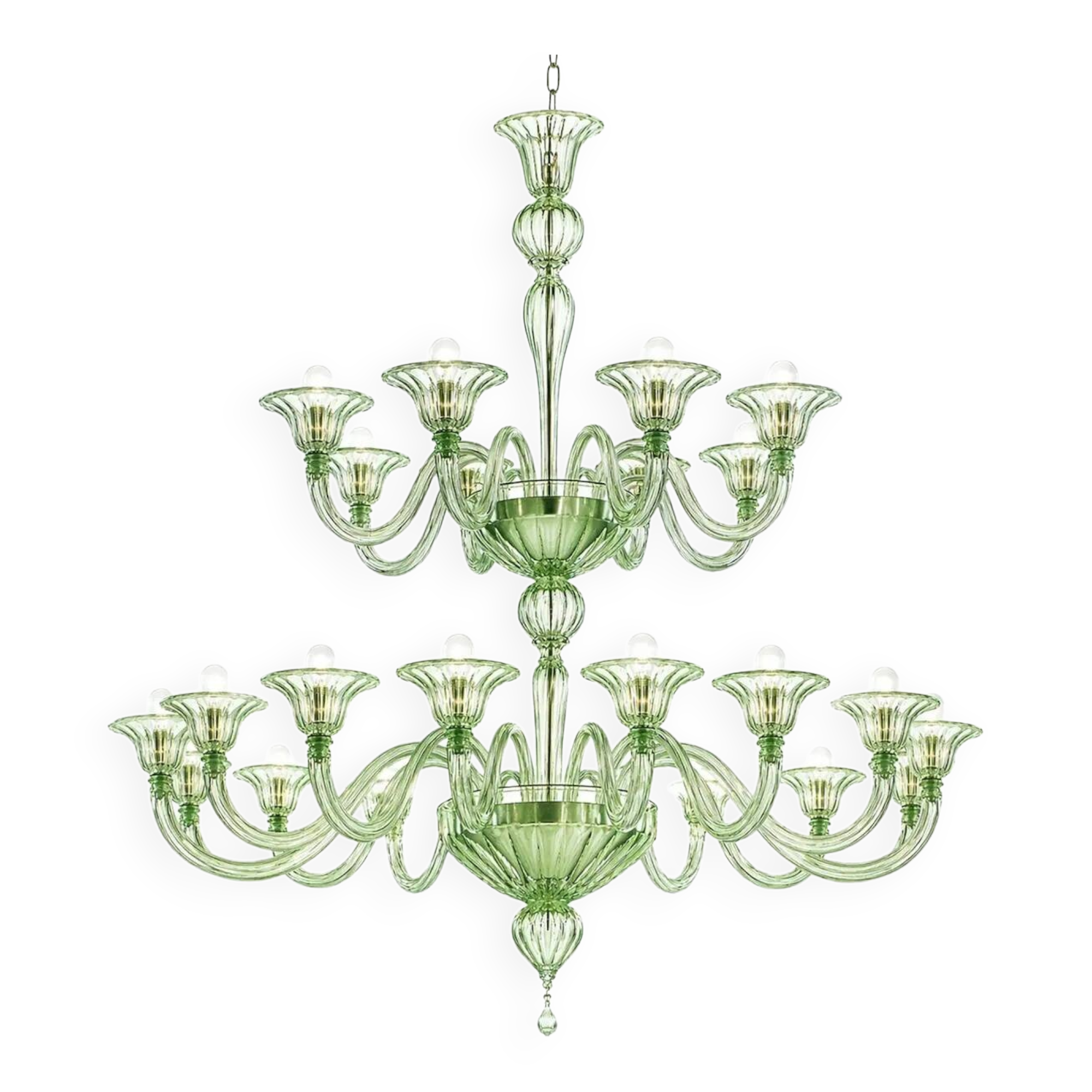 Monumental Modern Elegant "Rigadin" Murano Glass Chandelier