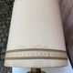 Vintage lamp in gold metal and white opal from the 1970s.
