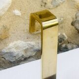 Vintage brass and wood hanging wall shelf
