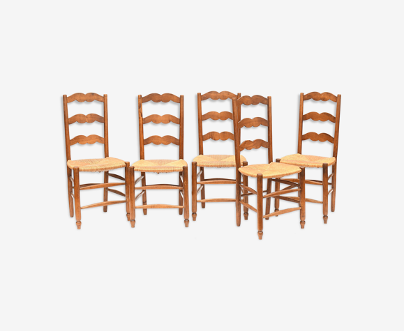 5 chaises paillées