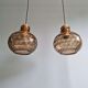 Smoked glass honeycomb pendant, Glasshütte Limburg, 1970 (2 available)