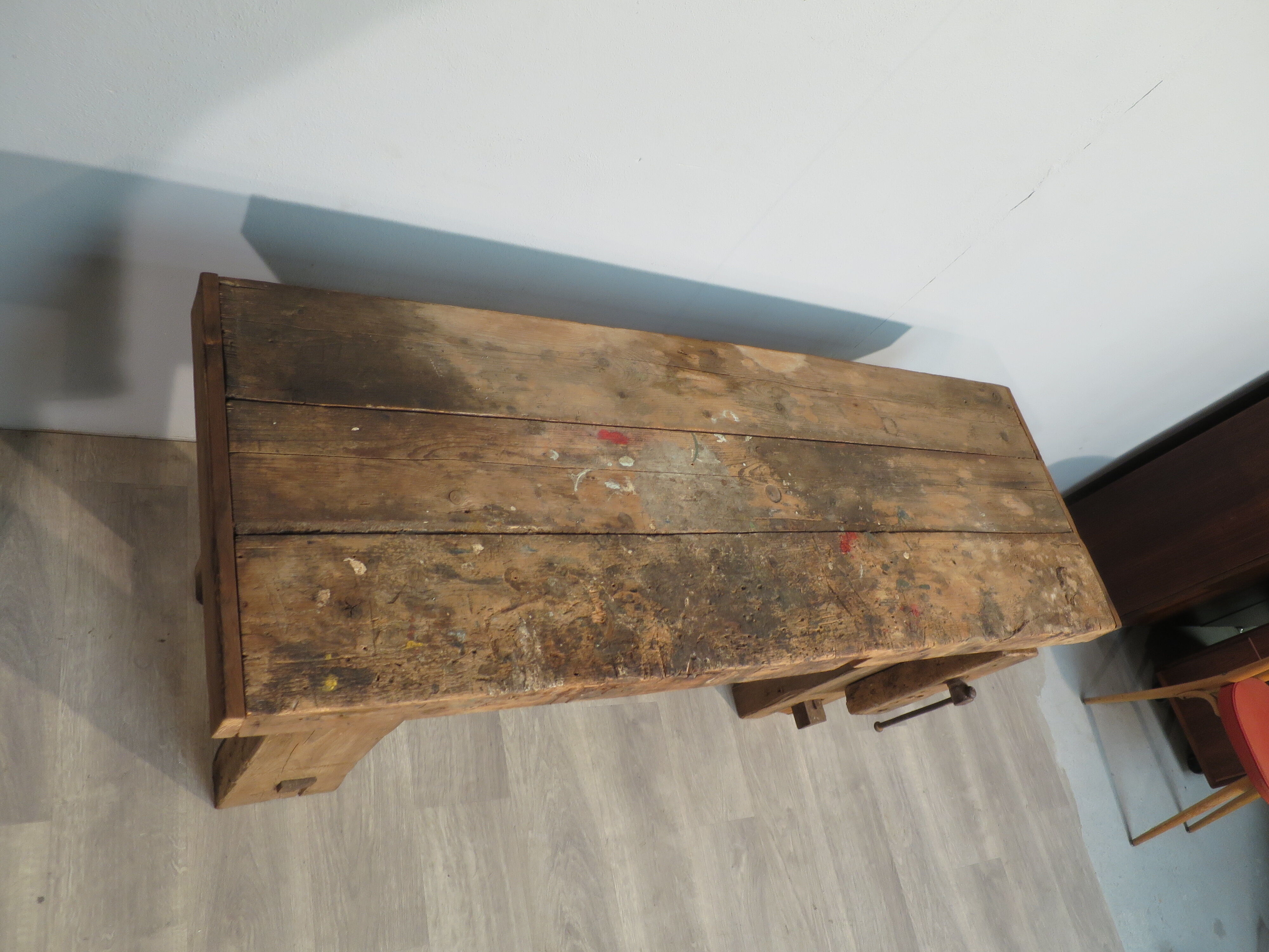 Old patinated workbench