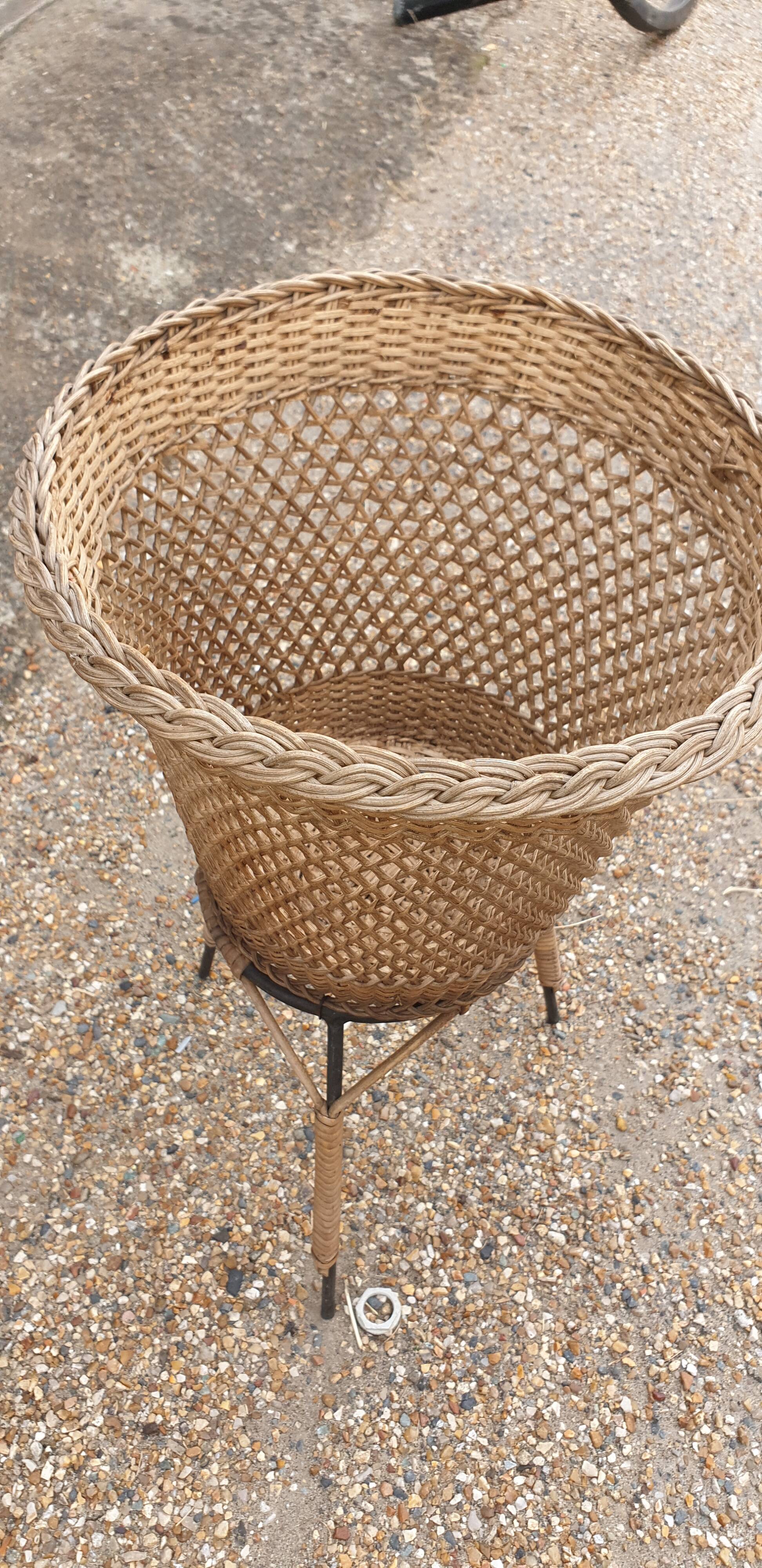 Corbeille rotin vintage