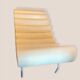 Scandinavian meridian 1980s with metal structure in imitation white leather