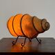 Vintage rawhide swirl table lamp with organic design
