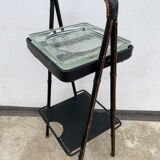 Cendrier on leather stand by Jacques Adnet, 1960