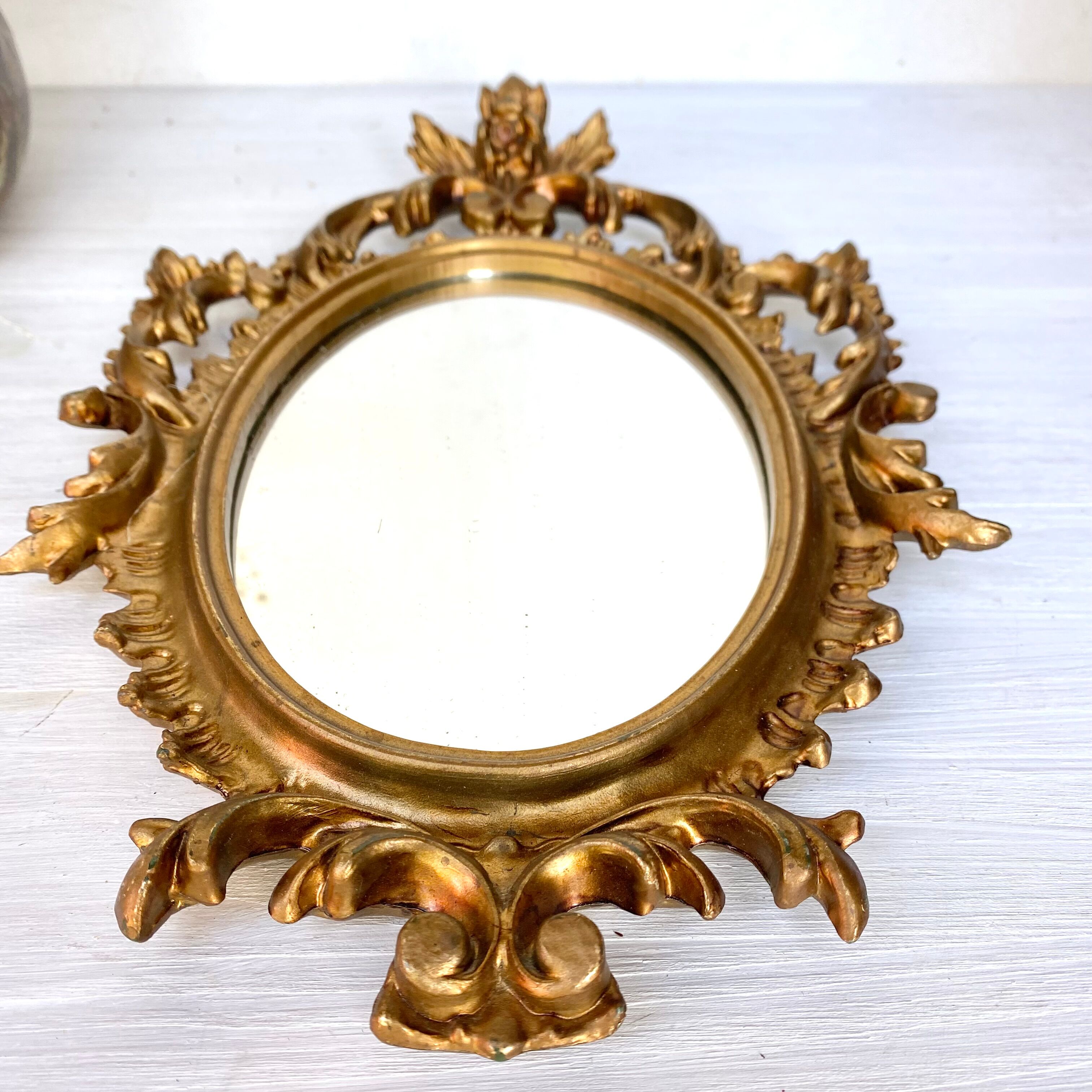 Miroir vintage doré, 29x19 cm