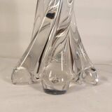 Twisted crystal lamp base signed vannes france 30cm