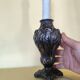 Pied de lampe art nouveau en étain - fausse bougie