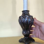 Art Nouveau pewter lamp base - faux candle