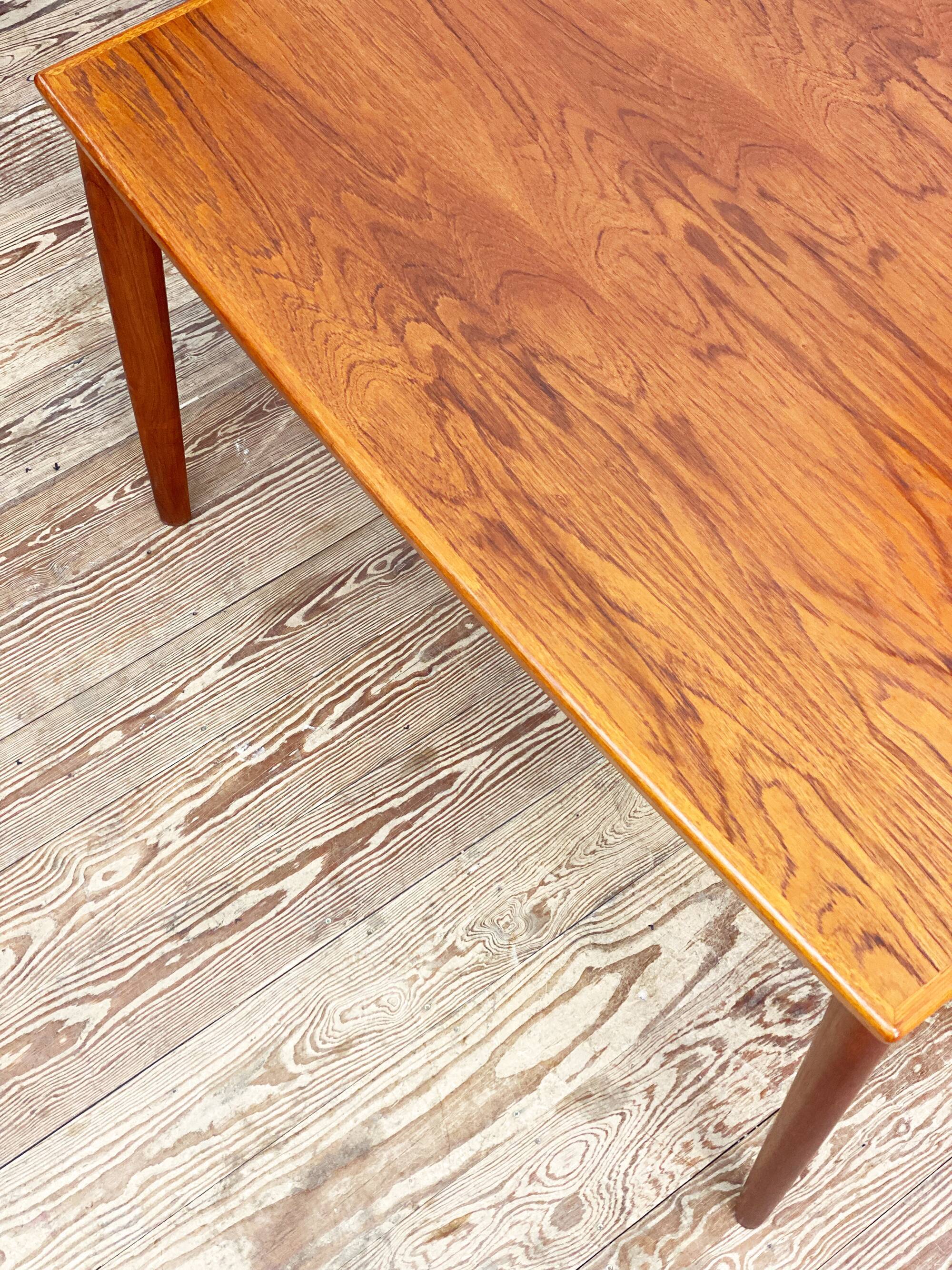 Danish mid century teak extendable dining table, denmark, 1960s