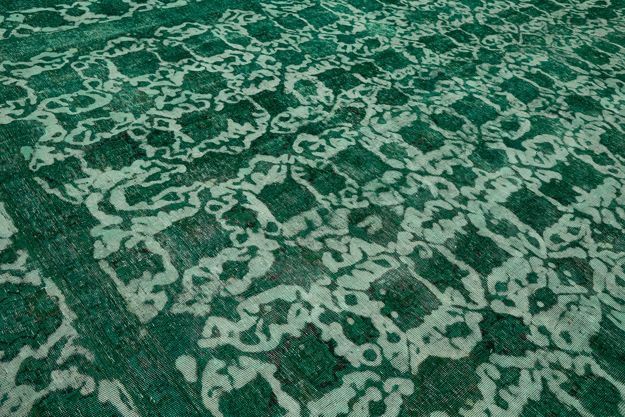 Handmade oriental contemporary 1980s 302 cm x 385 cm green wool carpet
