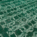 Handmade oriental contemporary 1980s 302 cm x 385 cm green wool carpet