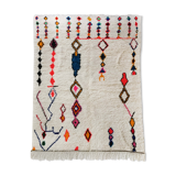 Moroccan Berber carpet Azilal ecru with colorful patterns 283x184cm