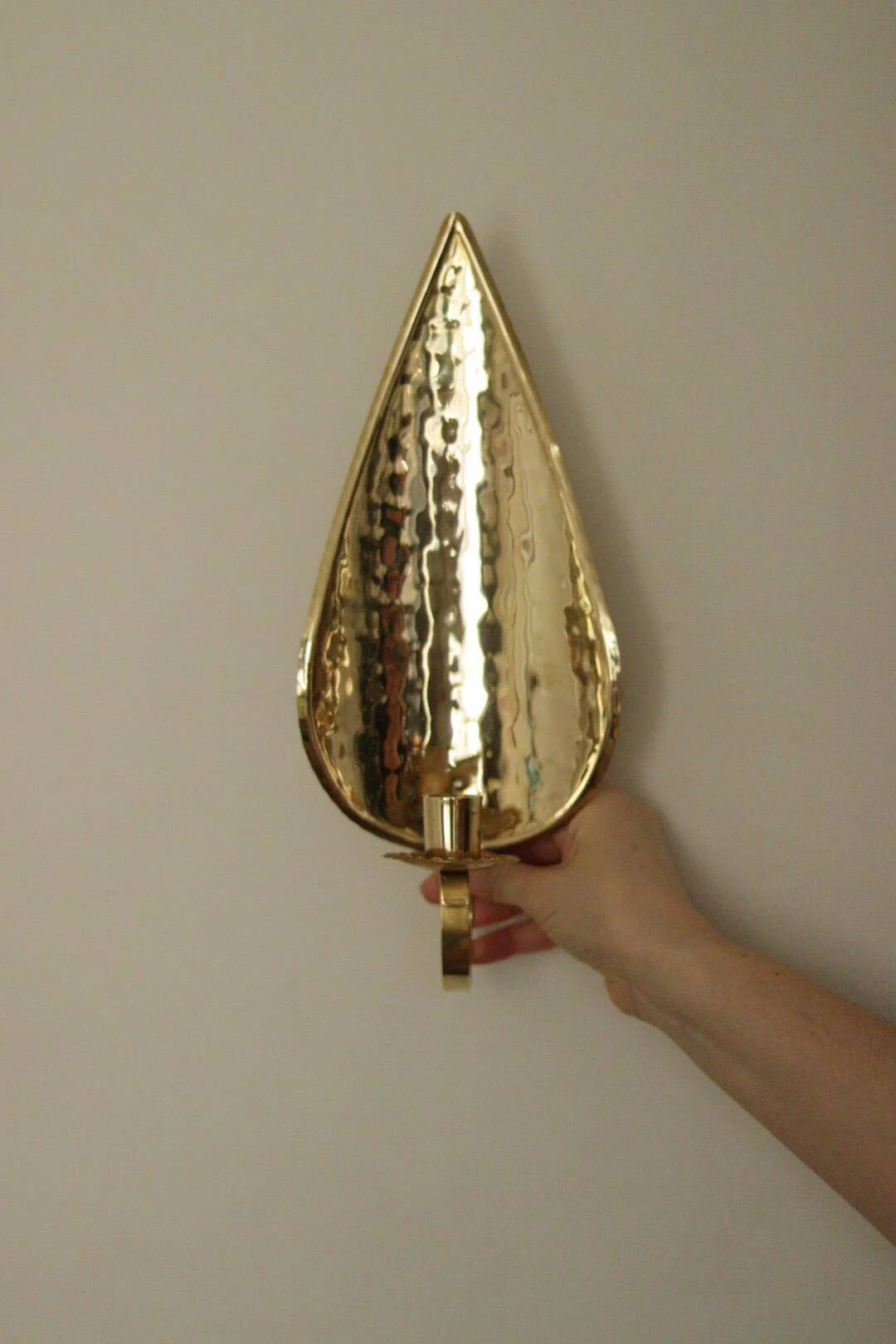 Single mid-century Swedish brass sconce