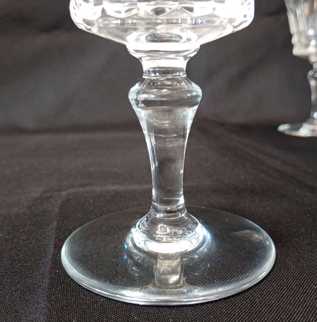 Set of 12 Baccarat Piccadilly Cut Crystal Red Wine Goblets