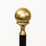 Iron and brass andirons