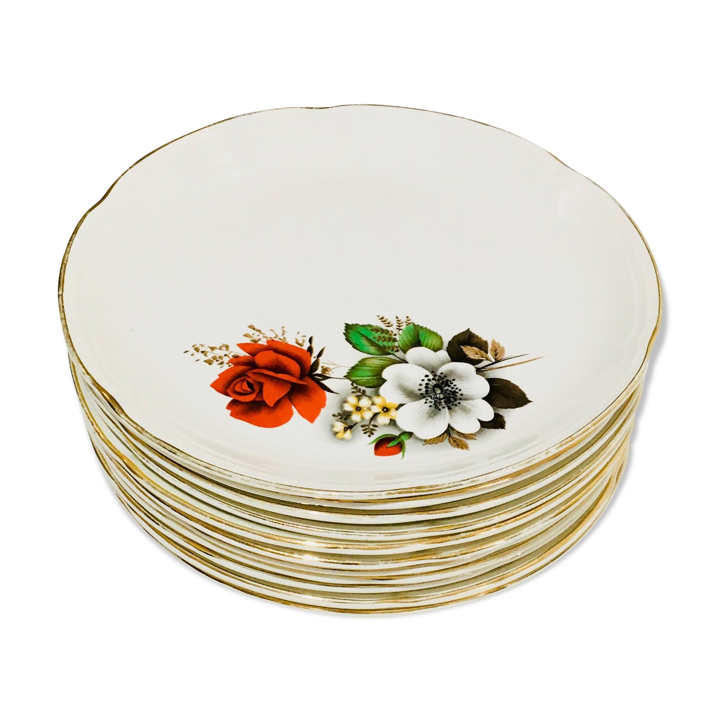 Floral pattern flat plates