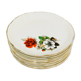 Assiettes plates motif floral