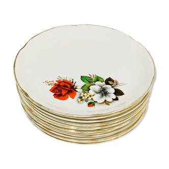Floral pattern flat plates