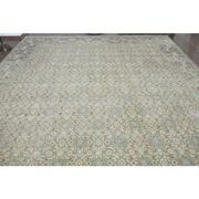 1970s Vintage Persian Handmade Wool Cotton Green Area Rug 295x400