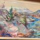 Mid-century Swedish oil painting "Abstract Landscape" – Vintage and framed