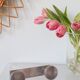 Brushed aluminum wall coat rack, vintage