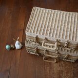 Suitcase vintage wicker