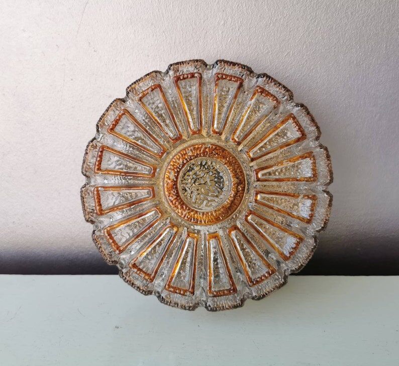 Design ceiling lamp Mid Century Glasshütte Limburg, 70s