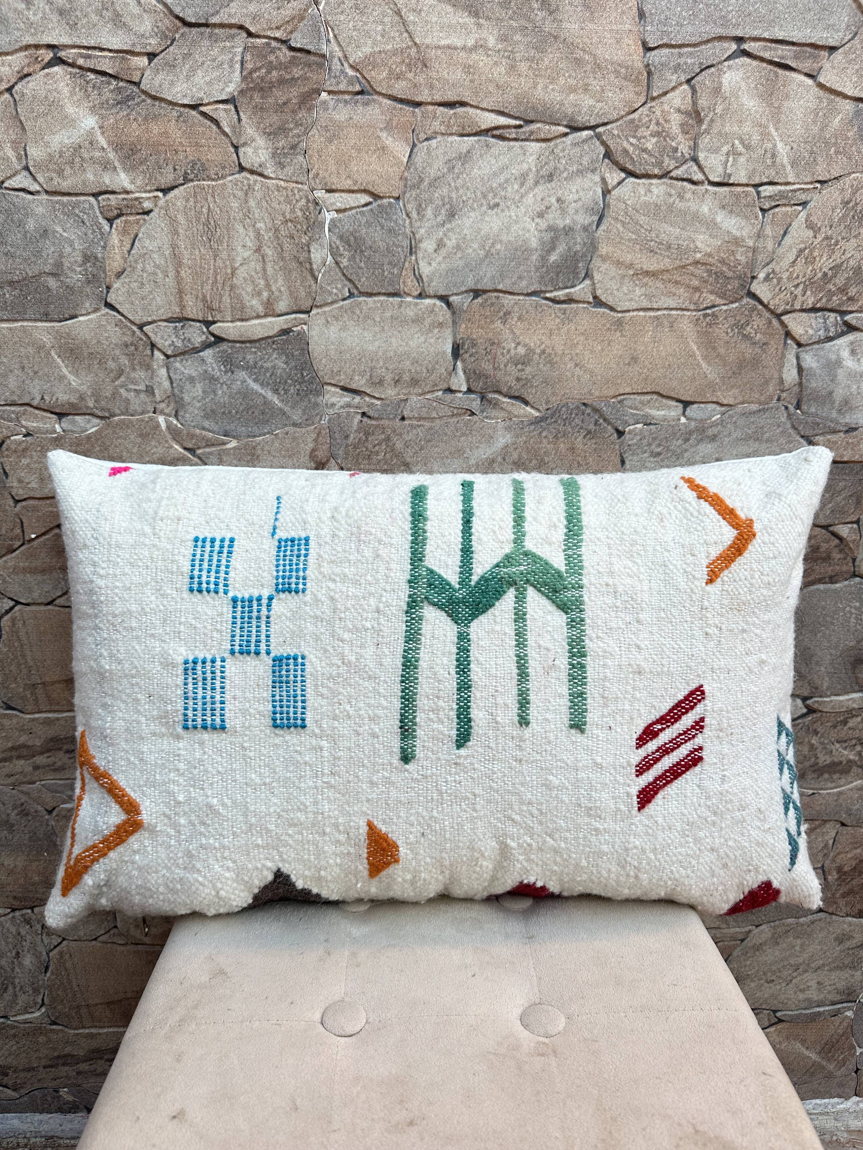 Moroccan pillowcase, Berber cushion cover, woven pillowcase