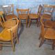 8 Bistro Chairs including 2 Authentic 1950s Solid Beech Luterma Chairs
