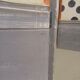 Old screen, reupholstered in linen with recent decorative paint.