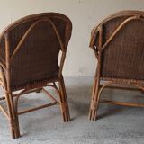 Paire de fauteuils en osiers tressé