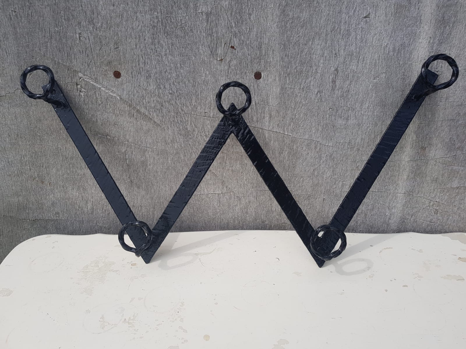 Wall coat door forged black 5 patères vintage decoration