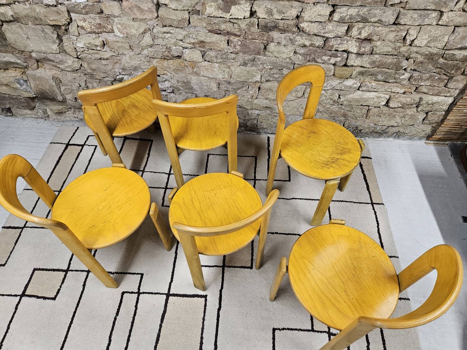 Lot of vintage bruno rey 1970" chairs