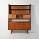 Sideboard with bookcase in teak and mahogany