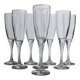 Set of 10 Clear Glass Wine/Champagne Glasses with Swirled Stem - Vintage Italian 1980s Crystal