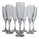 Set of 10 Clear Glass Wine/Champagne Glasses with Swirled Stem - Vintage Italian 1980s Crystal