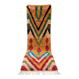 Bright red Berber hallway rug Boujad 75 x 280 cm