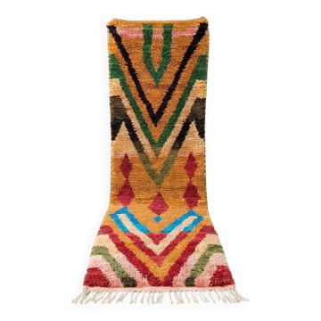 Tapis couloir berbère Boujad rouge vif 75 x 280 cm